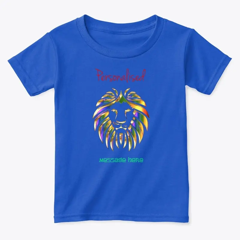 Toddler Personalised Rainbow Lion Tee